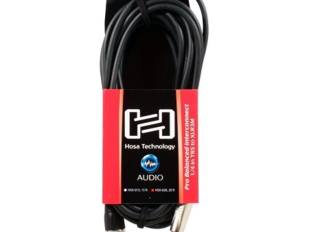 (2) Hosa HSX-020 1 4  TRS - XLR Male 20 Foot Pro Speaker Cables For Sale