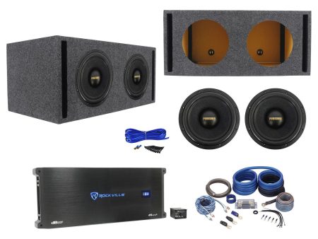 2) Rockville Punisher 12D1 12  5600w Competition Subwoofers+Amplifier+Vented Box For Cheap