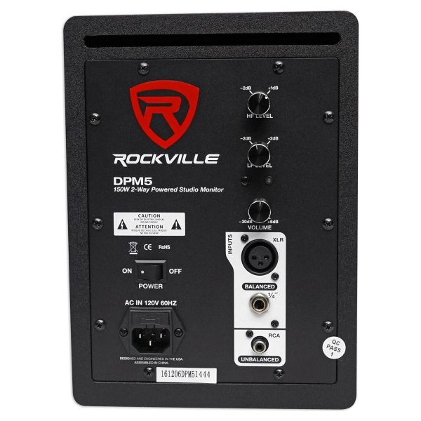 Rockville DPM5W 5.25 inch 2-Way 150W White Active Powered Studio Monitor Speaker on Sale