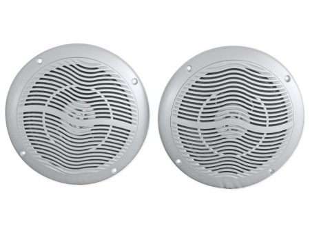 Pair Rockville RMC65S 6.5  600 Watt Waterproof Marine Boat Speakers 2-Way Silver For Discount