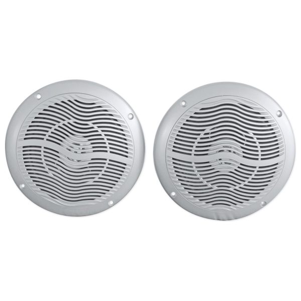 Pair Rockville RMC65S 6.5  600 Watt Waterproof Marine Boat Speakers 2-Way Silver For Discount