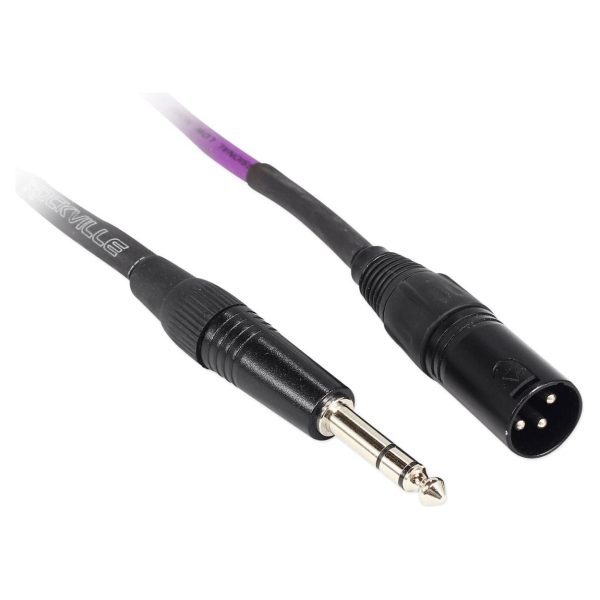 8 Rockville RCXMB1.5P Purple 1.5  Male REAN XLR to 1 4   TRS Balanced Cables For Cheap