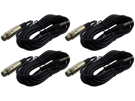 (4) Peavey PV 15  XLR TO 1 4  Mic Cables - 100 % Copper Top Quality For Discount