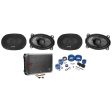 (4) American Bass SQ 4.6 4x6  50w RMS Car Speakers+4-Channel Amplifier+Amp Kit Online Hot Sale