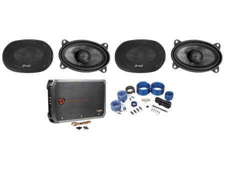 (4) American Bass SQ 4.6 4x6  50w RMS Car Speakers+4-Channel Amplifier+Amp Kit Online Hot Sale