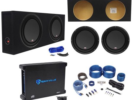 (2) MTX 3510-04S 10  1200w Shallow Subwoofers+Sealed Slim Box+Amplifier+Wires For Cheap