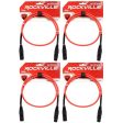 4 Rockville RCXFM3P-R Red 3  Female to Male REAN XLR Mic Cable 100% Copper Discount