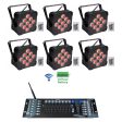 (6) Rockville BEST PAR 60 Rechargeable Wash Lights w Wireless DMX Controller Online now