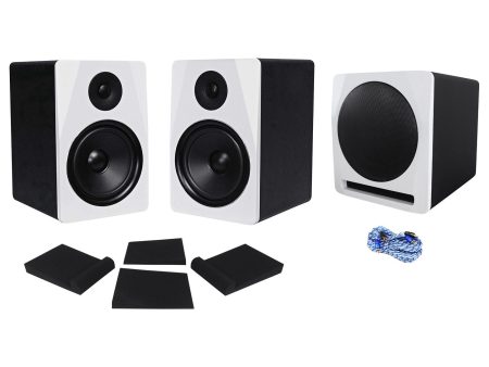 (2) Rockville APM8W 8  Powered Studio Monitors+Active 10  Subwoofer+Foam Pads For Cheap