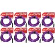 8 Rockville RCXMB30-P Purple 30  Male REAN XLR to 1 4   TRS Balanced Cables For Sale