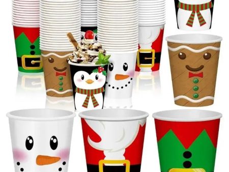 150pcs Paper Cups, Santa Claus Design Online Sale