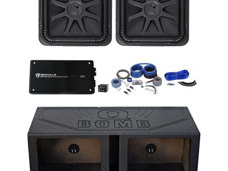 (2) Kicker 44L7S154 15  4000 Watt Solobaric L7S Subwoofers+Amp+Bedlined Sub Box Online Hot Sale