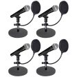 (4) Rockville Microphones+Desktop Stands+Pop Filters 4 Recording, Studio, Podcast on Sale