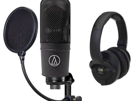 Audio Technica AT4033A Studio Microphone+Shockmount+Pop Filter+KRK Headphones Online Sale