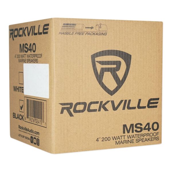 (4) Rockville MS40B Black 4  Tower Speakers+Hifonics Amp For ATV UTV Cart For Sale