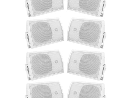 (8) Rockville HP5S-8 5.25  Outdoor Indoor Home Theater Speakers+Swivel Brackets Discount