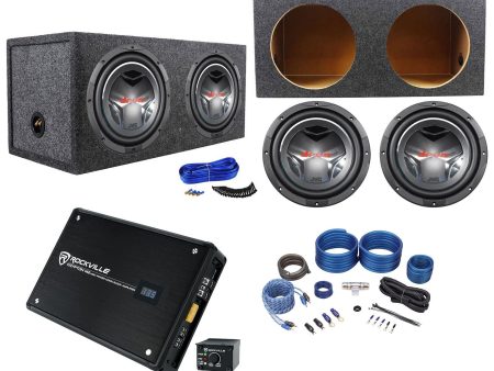 (2) JVC CS-GD1210 12  2800 Watt Subwoofers+Sealed Sub Box+Mono Amplifier+Amp Kit Supply