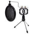 (4) Rockville Dynamic Podcasting Podcast Microphones+Stands+Pop Filters+Cables For Discount