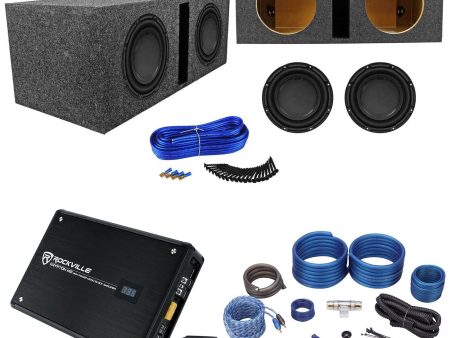 (2) Polk Audio DB1042DVC 10” 2100w Subwoofers+Vented Box+Mono Amplifier+Amp Kit For Sale