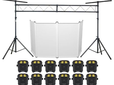 (12) Chauvet DJ Ezlink Par Q4 BT Wireless Bluetooth Wash Lights+Facade+Truss Hot on Sale