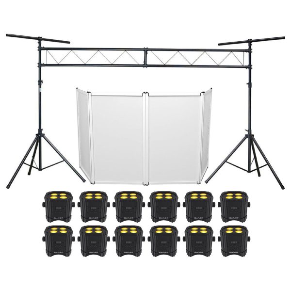 (12) Chauvet DJ Ezlink Par Q4 BT Wireless Bluetooth Wash Lights+Facade+Truss Hot on Sale