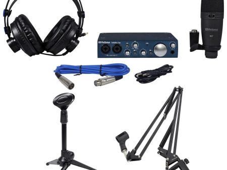 Presonus Audiobox iTwo Studio Bundle Interface+Mic+Headphones+Boom+Desk Stand Online now