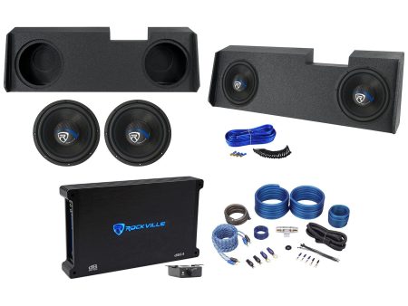 Rockville Dual 12  Subwoofers+Amp+Sub Box For 2019-Current GM Crew+Double Cab Online now