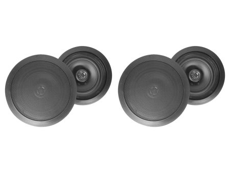 (4) Rockville HC655 6.5  500 Watt Black In-Ceiling Home Theater Speakers 8 Ohm For Sale