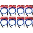 8 Rockville RCXFB6Bl Blue 6  Female REAN XLR to 1 4   TRS Balanced Cables OFC Sale