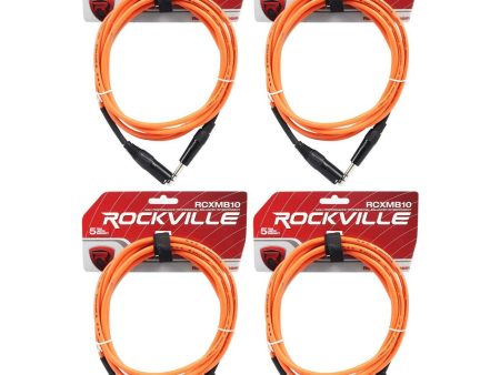 4 Rockville RCXMB10-O Orange 10  Male REAN XLR to 1 4   TRS Balanced Cables Sale