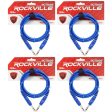 4 Rockville RCTR106BL Blue 6  1 4   TRS to 1 4   TRS Cable 100% Copper For Sale