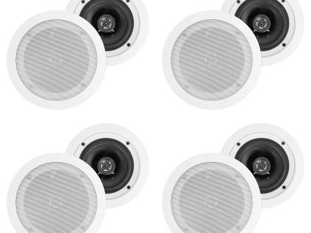 (8) Rockville HC55 5.25  300 Watt White In-Ceiling Home Theater Speakers 8 Ohm Cheap