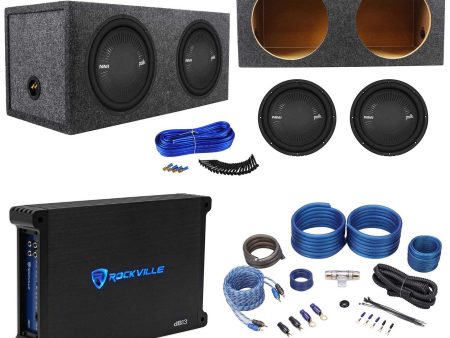 2) Polk Audio MM 1242 SVC 12  2520w Subwoofers Bundle with Sealed Box, Mono Amplifier & Amp Kit Hot on Sale