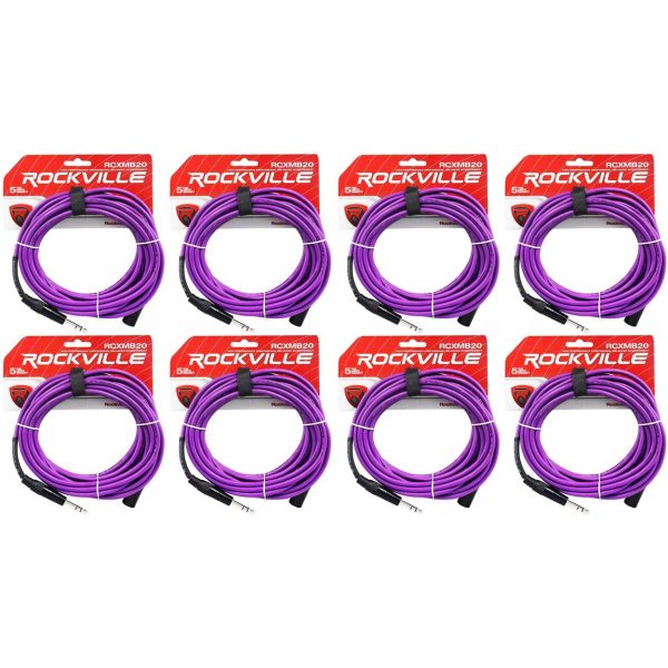 8 Rockville RCXMB20-P Purple 20  Male REAN XLR to 1 4   TRS Balanced Cables Fashion