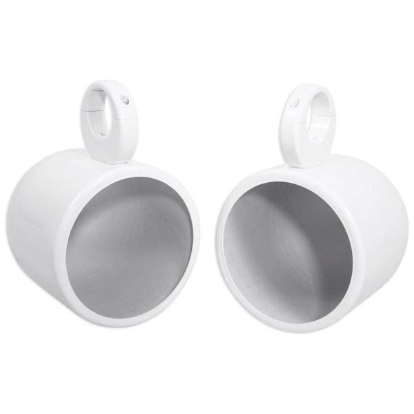 Pair Rockville MAC90W 8” White Aluminum Wakeboard Tower Speaker Pods+ Covers Online Hot Sale