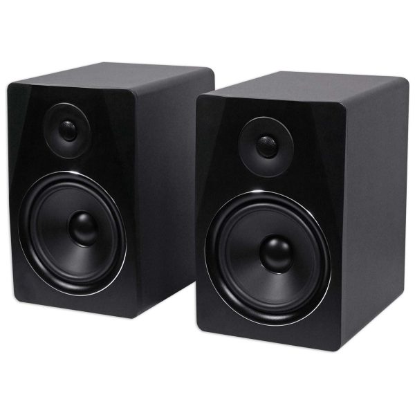 2) Rockville APM8B 8  Active Studio Monitors+Stands+Mic+Headphones+Iso Shield Discount