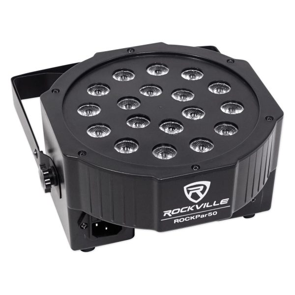 (10) Rockville RockPAR50 LED RGB Compact Par Can DJ Club DMX Wash Lights Online now