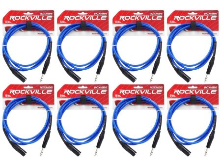 8 Rockville RCXMB6-BL Blue 6  Male REAN XLR to 1 4   TRS Balanced Cables Online