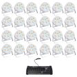 24 Rockville RockPAR50 WHT RGB Par Can DJ Club Wash Lights+384 Ch DMX Controller For Discount