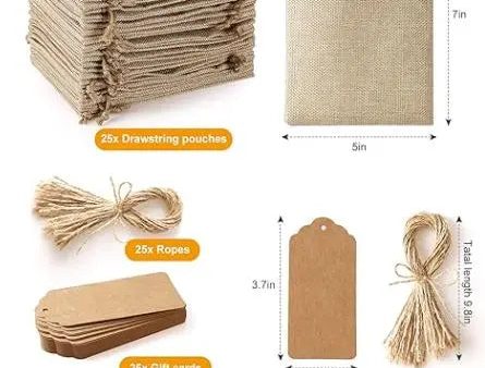 25 Set Burlap Drawstring Sachet Bags Online Sale