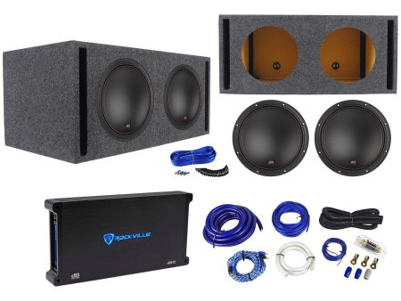 (2) MTX 7512-22 12  3000w Car Subwoofers+Vented Sub Box+Mono Amplifier+Amp Kit For Sale