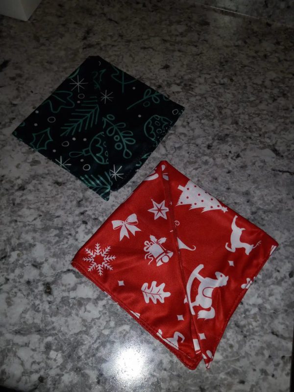 Christmas Holiday Themed Dog Bandanas, 2 pack Sale