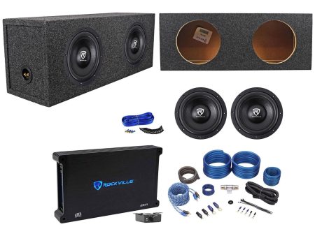 (2) Rockville W10K6D2 V2 10  4000w Subwoofers+Sealed Box+Mono Amplifier+Amp Kit Supply