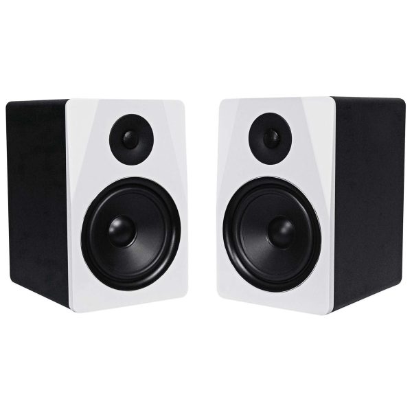 2) Rockville APM8W 8  Active Studio Monitors+Stands+Mic+Headphones+Iso Shield Online now