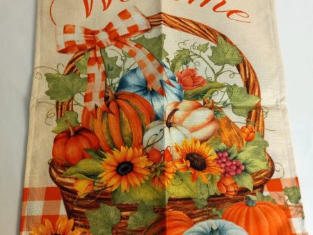 Welcome Fall Pumpkin Patch Burlap Garden Flag 12x18Inch Supply