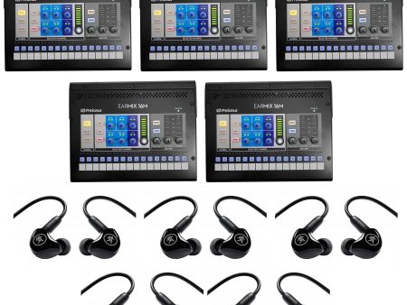 5 PRESONUS EarMix 16M 16x2 16-Ch. AVB In-Ear Monitor Mixers+Mackie Pro Monitors on Sale