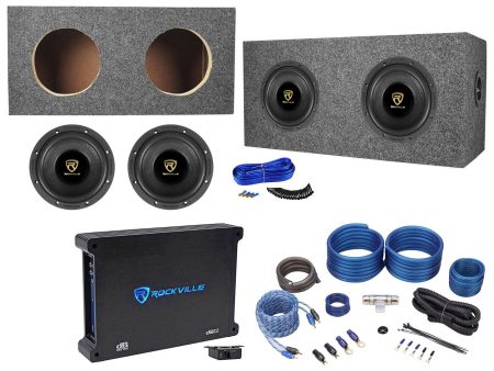 2) Rockville W65K9D2 6.5  1000w Car Subwoofers+Sealed Box+Mono Amplifier+Amp Kit Sale