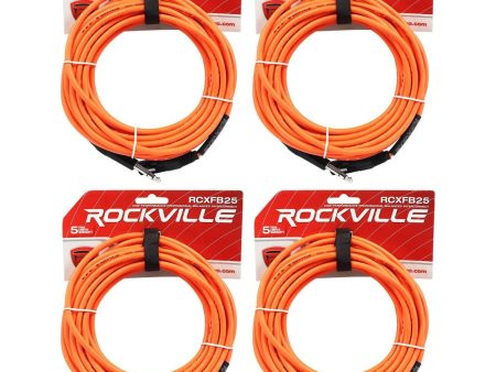 4 Rockville RCXFB25O Orange 25  Female REAN XLR to 1 4   TRS Balanced Cables OFC Hot on Sale