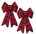 2 Pack 12 x 18 Inches Red Buffalo Plaid Christmas Bows For Discount