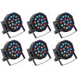 (6) Rockville RockPAR50 LED RGB Compact Par Can DJ Club DMX Wash Lights For Cheap